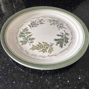 Corelle Thymeless Herbs Chamomile Dinner Plates 10 1/4” Set‎ of 2 White Green